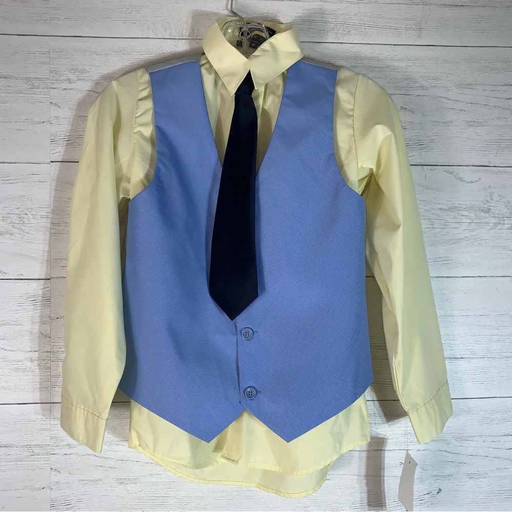 Andrew Fezza 3 piece boys shirt, vest and tie set size 12